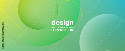 Abstract Green Gradient Background With Circles and Line Elements. Modern creative trendy design in vector EPS 10