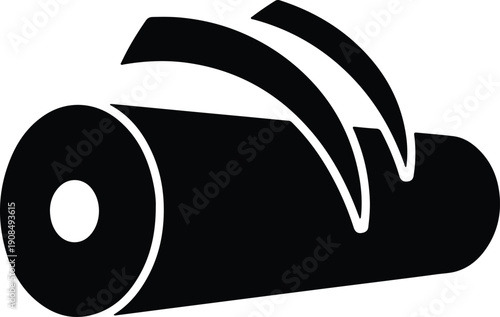 silhouette log wood section with wood shavings flying vector design