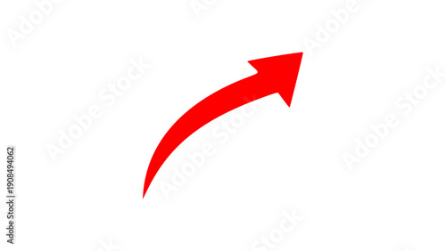 Dynamic red arrow pointing upwards in a positive direction