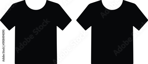 silhouette of two black t-shirts isolated on white vector design