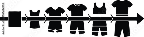 silhouette process from washing to drying clean clothes laundry vector design