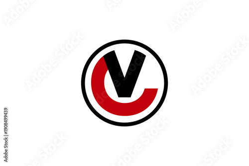 Minimalist VC Logo Design | Bold Black V & Red C in Circle | Modern Branding Symbol