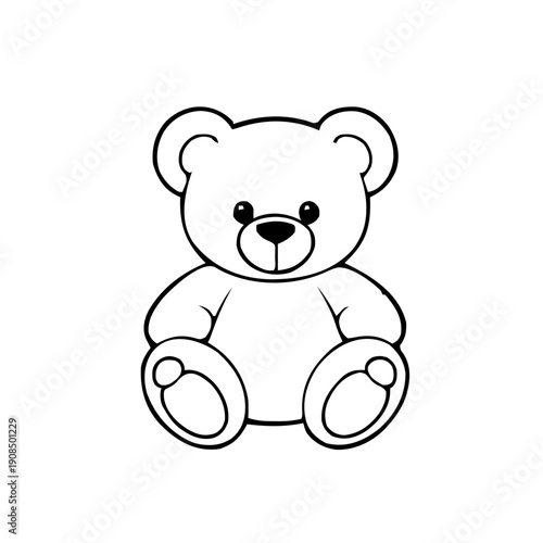 Valentines – Gifts & Romance (BW Outline) – teddy bear outline
