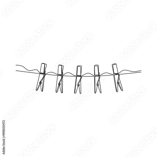 A simple illustration of black clothespins attached to a thin wavy line