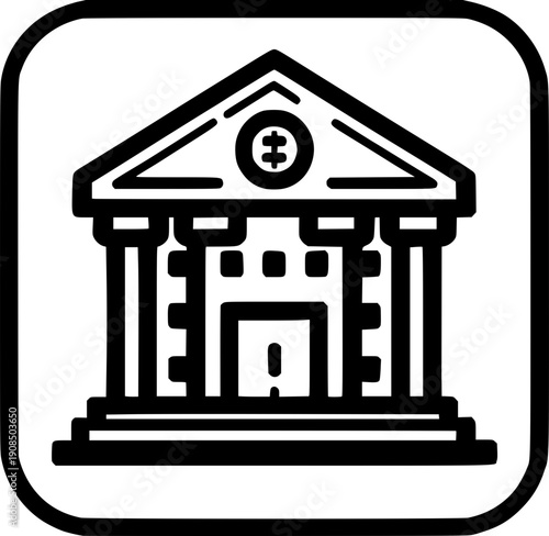 Symbol of Strength: An illustration of a grand building represents solidity and authority, it captures the essence of dependability and stability. 