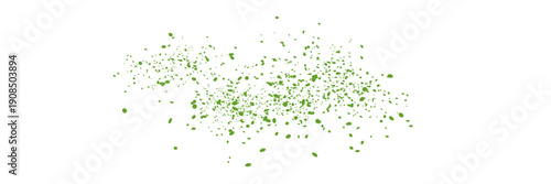 Matcha powder or green tea. Flying matcha powder isolated on white background. Vector illustration