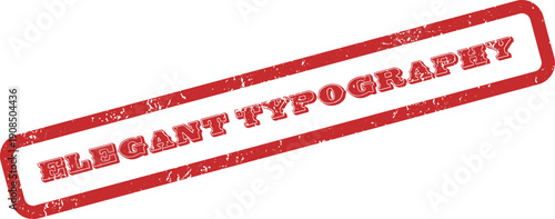 A Red Elegant Typography Stamp Impression with Distressed Grunge Texture for Print Media