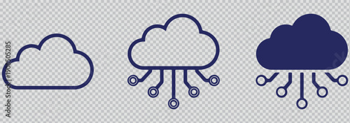 Cloud icon. Cloud weather sign collection. Nature cloud bubble elements. Stock vector