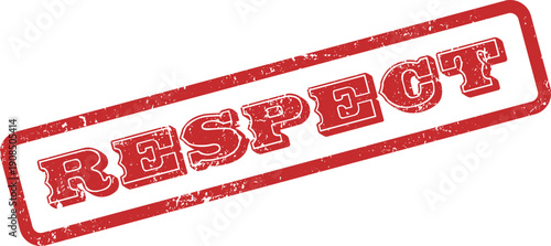 Classic red grunge stamp featuring the word RESPECT for conveying appreciation and admiration