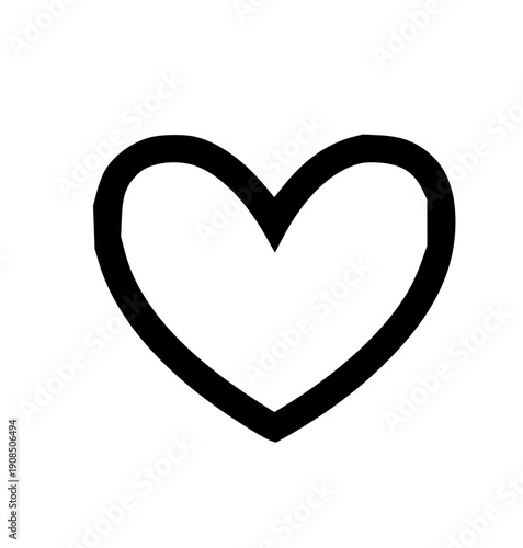 Minimalist black outline heart symbol, a clean concept embodying love, care, and emotional connection, ideal for modern design, user interfaces, and expressive digital content