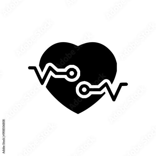 Graphic representation of a heart with an ECG rhythm, illustrating cardiovascular health, medical innovation, and the importance of monitoring vital body functions
