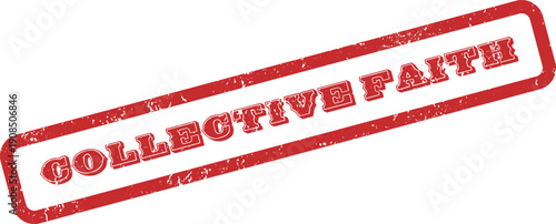 Official Red Rubber Stamp Signifying Collective Faith and Shared Spiritual Beliefs Within a Community Group