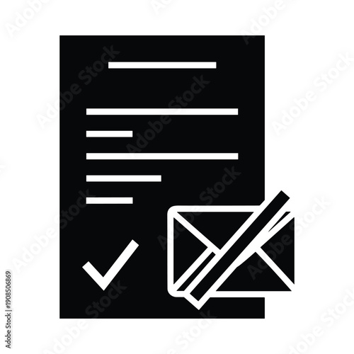Document and Envelope Flat Icon Illustration