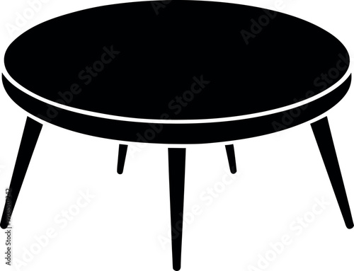 Modern round four‑leg coffee table silhouette graphic