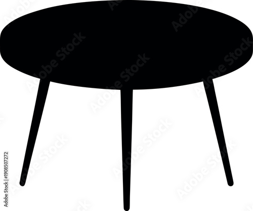 Minimal round four‑leg coffee table silhouette
