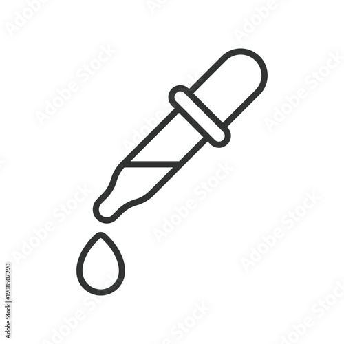Cosmetic dropper icon in line design. liquid skincare application on white background vector. dropper editable stroke icon