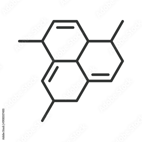 Chemical skincare formula icon in line design. cosmetic active ingredients on white background vector. chemistry editable stroke icon