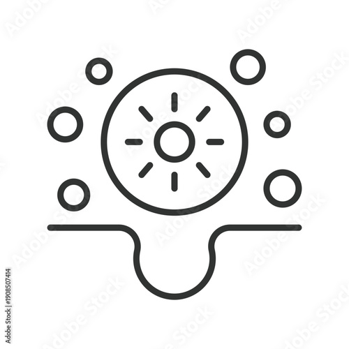 Skin regeneration icon in line design. cell renewal and repair on white background vector. regeneration editable stroke icon