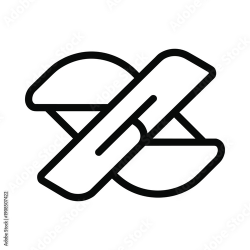 Flat design icon of a crossed pair of chopsticks