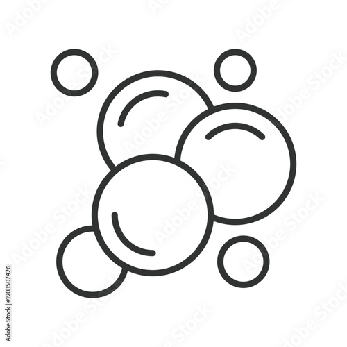 Active skincare ingredients icon in line design. cosmetic particles on white background vector. ingredients editable stroke icon