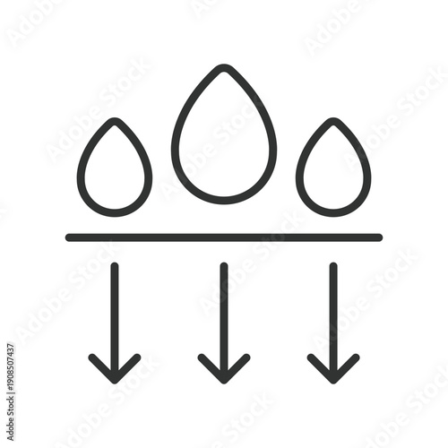 Skin dehydration icon in line design. moisture loss concept on white background vector. dehydration editable stroke icon