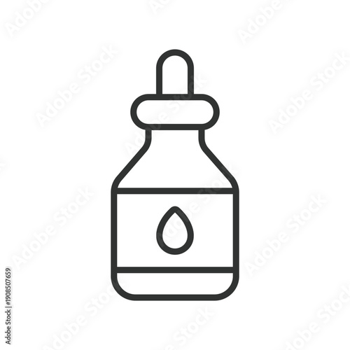 Serum dropper bottle icon in line design. skincare essence on white background vector. serum editable stroke icon