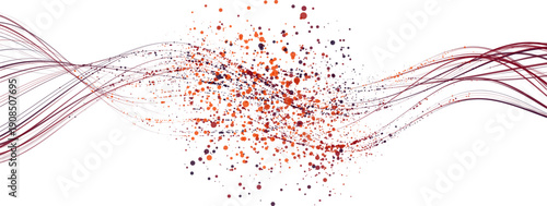 Dynamic Abstract Vector Art With Flowing Lines And Colorful Dots In Motion Bright Form