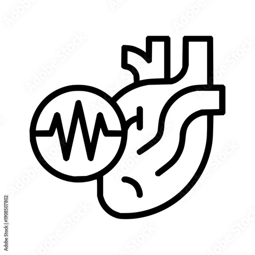 ECG or EKG heart rhythm graphic showing a healthy heartbeat tracing with an electrocardiogram waveform representing cardiac health