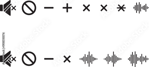 Sound wave variations with different symbols and patterns representing audio adjustments Vector