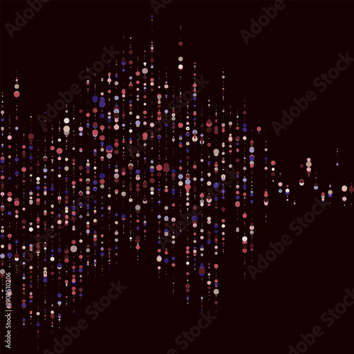 Abstractly arranged dots on blue background. 