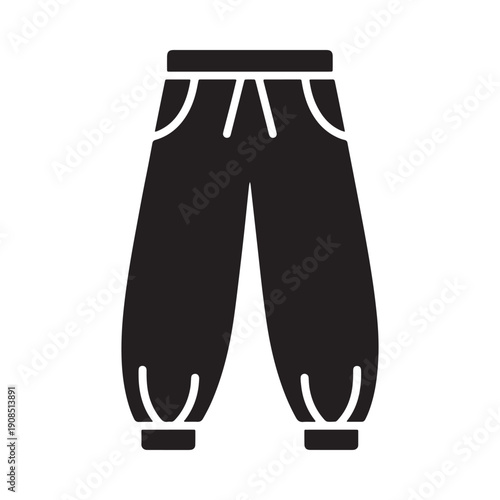 Simple black silhouette of a pair of baggy pants