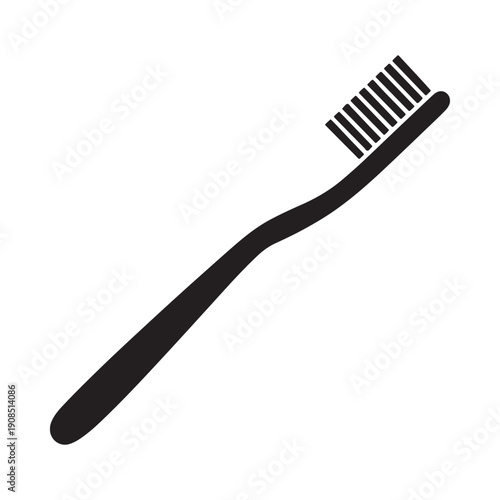 Simple black and white illustration of a toothbrush