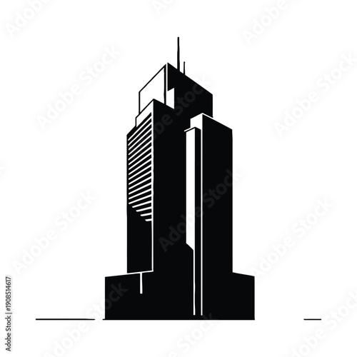 Black and white of a tall building skyscraper city architecture urban