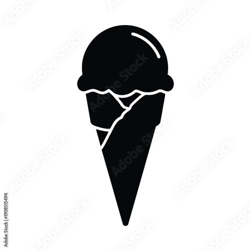 Black ice cream cone dessert sweet treat