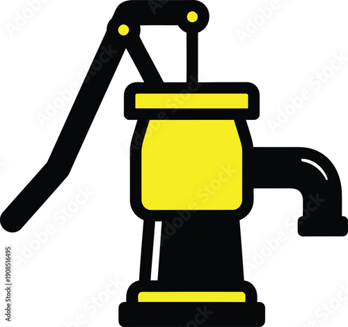 A hand pump drawing used for extracting water from a well or reservoir