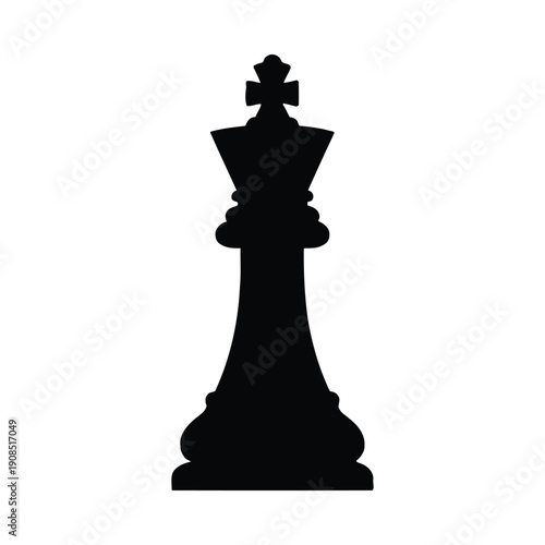 Black chess queen piece on white background chess piece