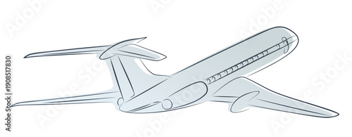 The sketch of big passenger plane.
