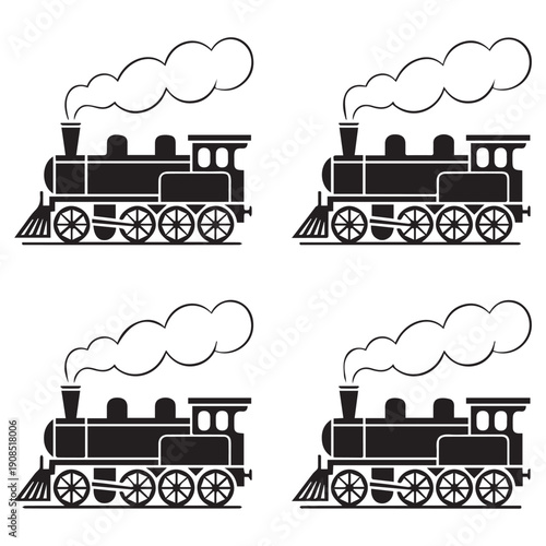 Steam locomotive vector illustration of a vintage train