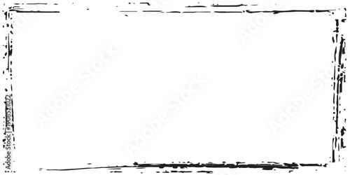 black stroke grunge border frame empty background picture template. eps 10