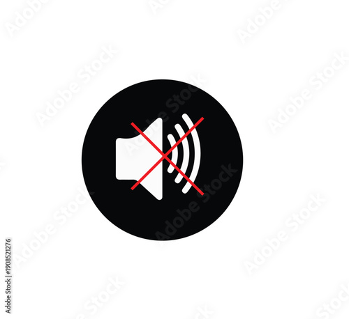Mute Sound Icon, sound off, silent, no sound, volume off, speaker mute, silence