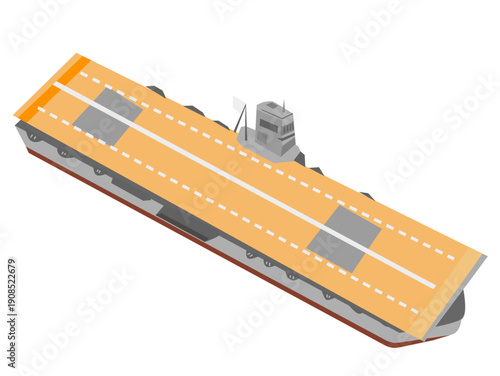 第二次世界大戦中の日本の航空母艦のイラスト｜Japanese Aircraft Carrier During World War II Illustration