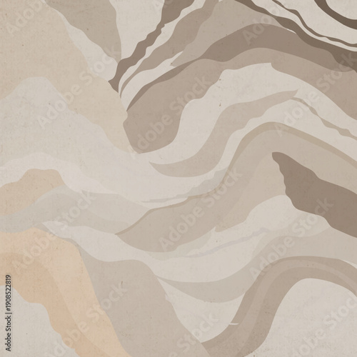 Abstract Background With Brown And Beige Wavy Shapes Customized art 
