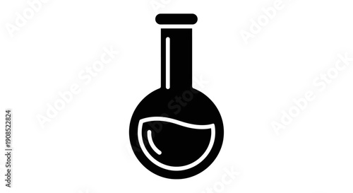 Black silhouette of a laboratory flask.