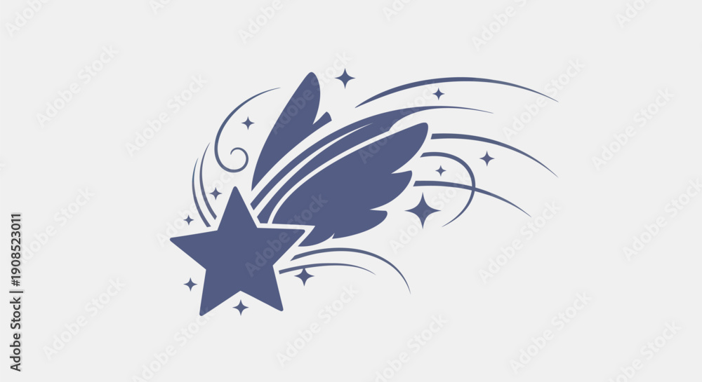 Obraz premium Stylized blue star graphic