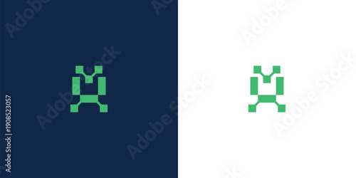 colorful robot logo, human face,  future technology