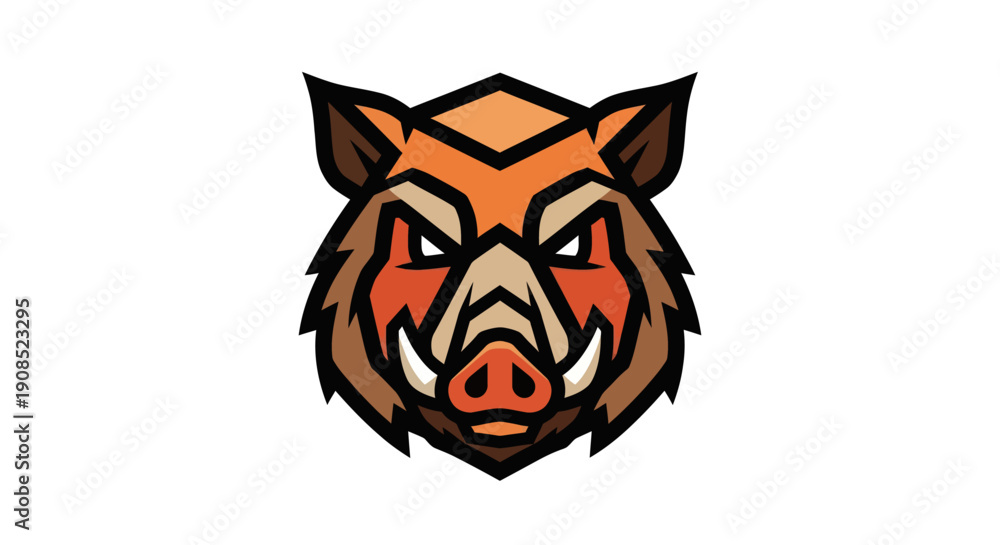 Fototapeta premium Stylized boar head graphic