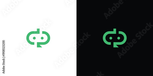 elegance robot head logo with pixel art style, modern abstract, digital innovation, vector graphic design