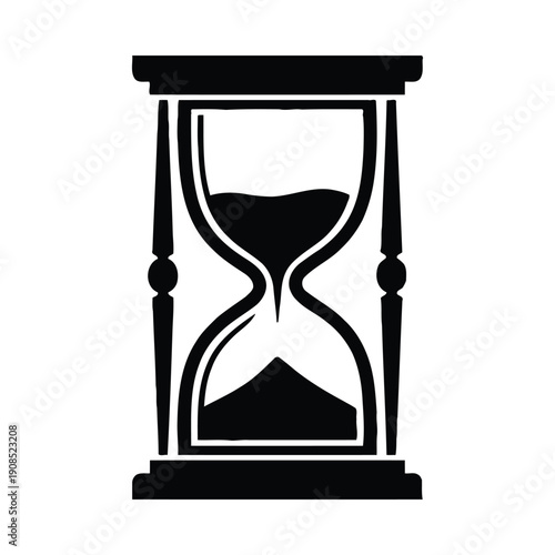 Black hourglass silhouette timer sand