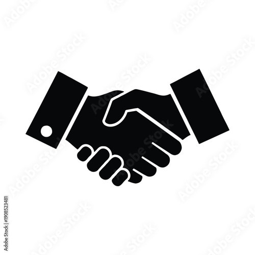 Black handshake on a white background agreement partnership