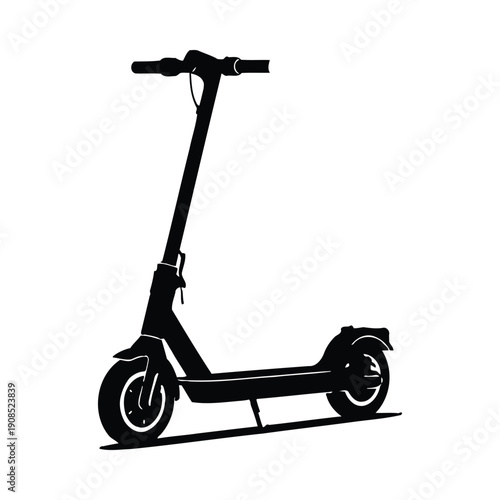 Black electric scooter silhouette vehicle